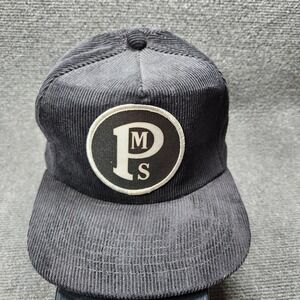 Yupoong PMS Patch Corduroy Snapback Hat Mens Black vintage railroad
